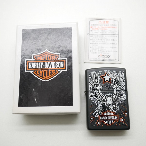 実際に弊社で買取させて頂いたZIPPO/ジッポー HARLEY DAVIDSON/ハーレーダビッドソン ブラックマット アメリカンイーグル 2011年製の画像 6枚目