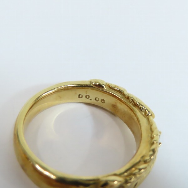 実際に弊社で買取させて頂いたBloody Mary/ブラッディマリー K18 マグノリア/木蓮の花 リング w/1ダイヤ/15号の画像 7枚目