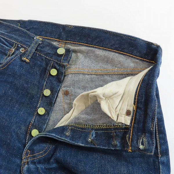 実際に弊社で買取させて頂いた【難有り】LEVI'S/リーバイス ヴィンテージ 501XX 刻印S 隠しリベット ビッグE 紙パッチ 均等V Vステッチ デニムパンツ W32/L29の画像 4枚目