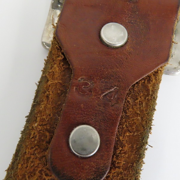実際に弊社で買取させて頂いたHTC/HOLLYWOOD TRADING CO./ハリウッドトレーディングカンパニー スタッズ レザー ベルト ブラウン/34の画像 3枚目