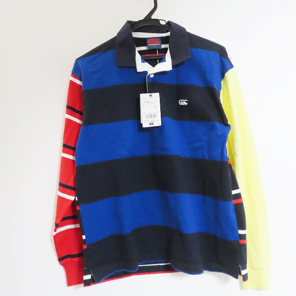 実際に弊社で買取させて頂いた【未使用】canterbury/カンタベリー ボーダー 長袖 ラガーシャツ RA40045/M