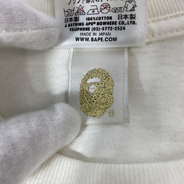 実際に弊社で買取させて頂いたA BATHING APE×KAWS/アベイジングエイプ×カウズ マイロ×オリジナル フェイク プリント Tシャツ//Mの画像 4枚目