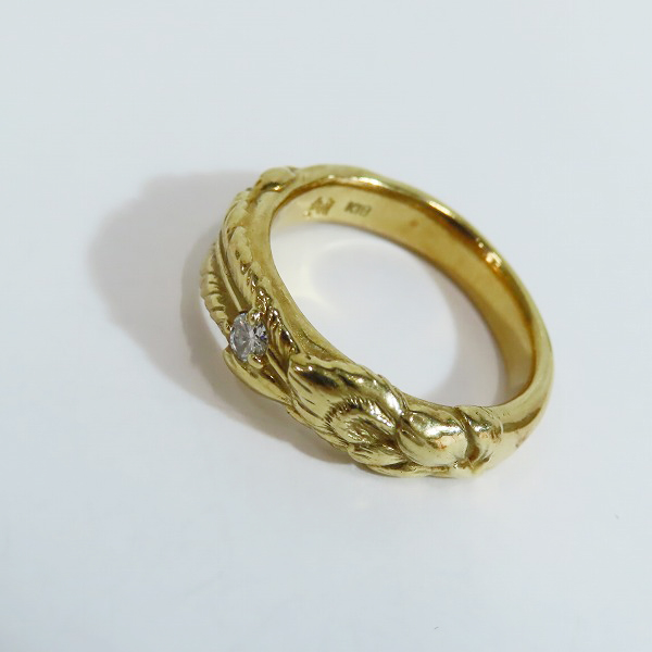 実際に弊社で買取させて頂いたBloody Mary/ブラッディマリー K18 マグノリア/木蓮の花 リング w/1ダイヤ/15号