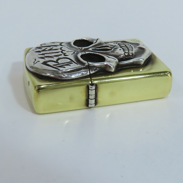 実際に弊社で買取させて頂いたZIPPO/ジッポー BWL/ビルウォールレザー スカル 2002年製の画像 2枚目