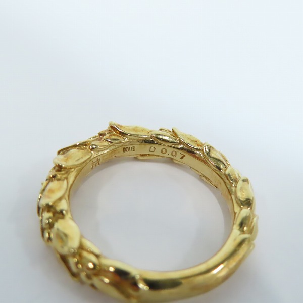 実際に弊社で買取させて頂いた【ギャラ付】Bloody Mary/ブラッディマリー K18 Snow drop リング w/ダイヤモンド 13号の画像 6枚目