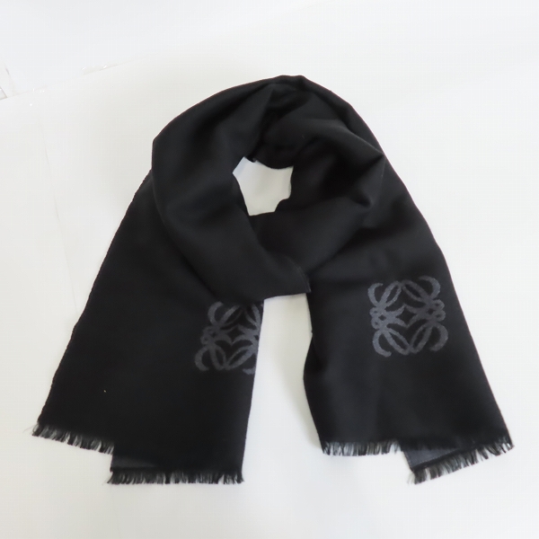 実際に弊社で買取させて頂いたLOEWE/ロエベ アナグラムロゴ マフラー ウール×シルクの画像 7枚目