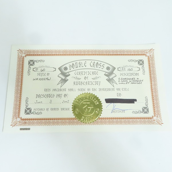 実際に弊社で買取させて頂いた【ギャラ付き】トラヴィスワーカー 2ガーゴイル 2クロス リンク w/ダガー ウォレットチェーン/ウォレットハンガーの画像 8枚目