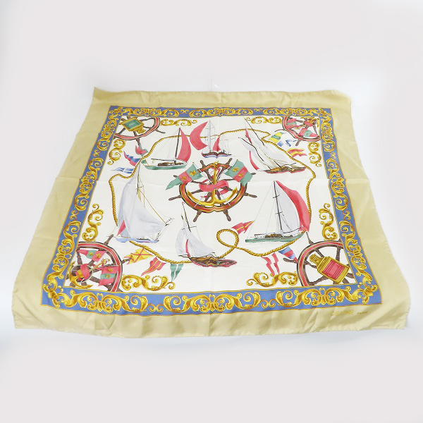 実際に弊社で買取させて頂いたCELINE/セリーヌ 船柄 スカーフ/ストール の画像 4枚目