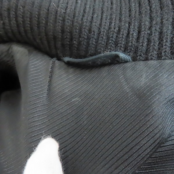 実際に弊社で買取させて頂いたNUMBER(N)INE/ナンバーナイン 袖レザー ウール スタジャン F08-NJ052B size2の画像 5枚目