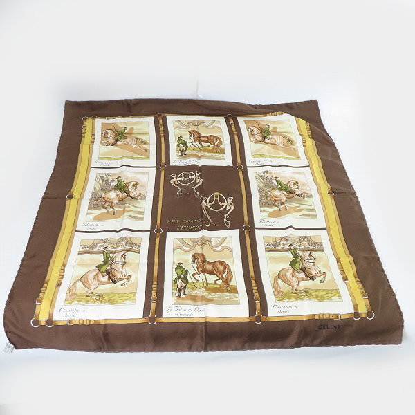 実際に弊社で買取させて頂いたCELINE/セリーヌ 馬車柄 スカーフ/ストール の画像 4枚目