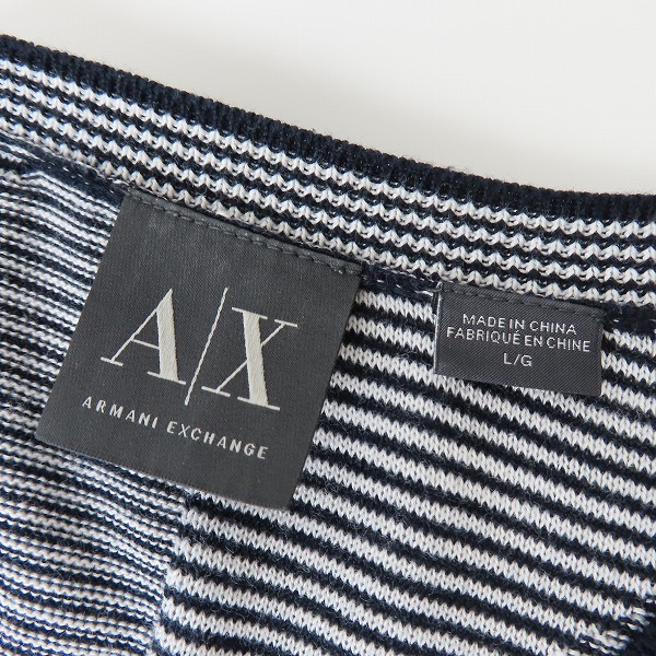 実際に弊社で買取させて頂いたARMANI EXCHANGE/アルマーニエクスチェンジ 柄切替 Vネックニット L/Gの画像 2枚目