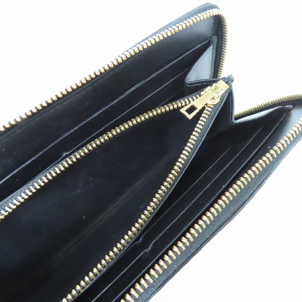 実際に弊社で買取させて頂いたLOEWE/ロエベ アナグラム レザー ラウンドジップ 長財布 ロングウォレット ブラックの画像 5枚目