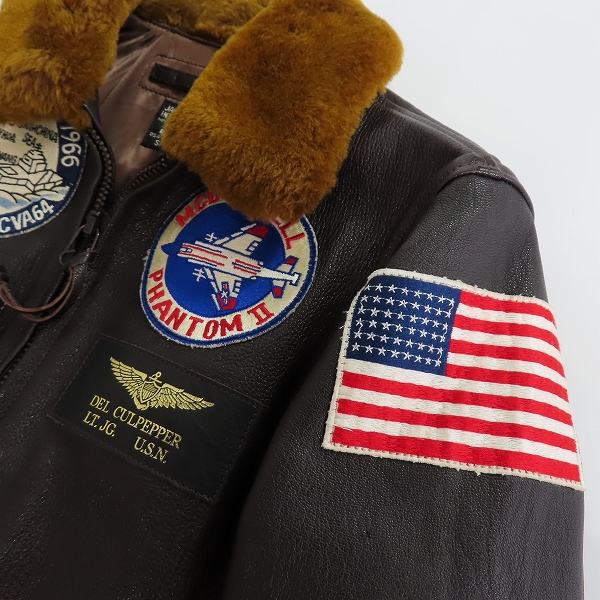 実際に弊社で買取させて頂いたTHE REAL McCOY'S/ザリアルマッコイズ フライトジャケット TYPE G-1 USS CONSTELLATION MIL-J-78230 size36の画像 6枚目