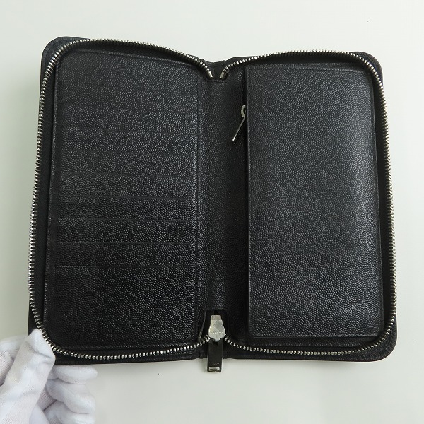 実際に弊社で買取させて頂いたSAINT LAURENT PARIS/サンローランパリ レザー ラウンドファスナー/ジップ オーガナイザー/ウォレット/財布の画像 3枚目