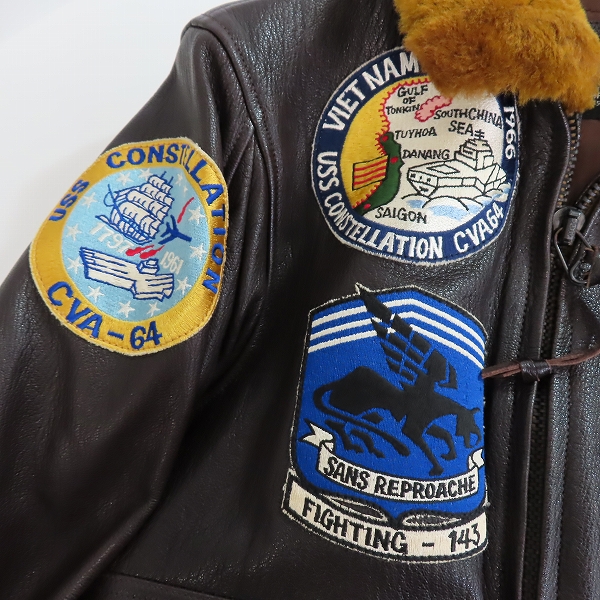 実際に弊社で買取させて頂いたTHE REAL McCOY'S/ザリアルマッコイズ フライトジャケット TYPE G-1 USS CONSTELLATION MIL-J-78230 size36の画像 7枚目