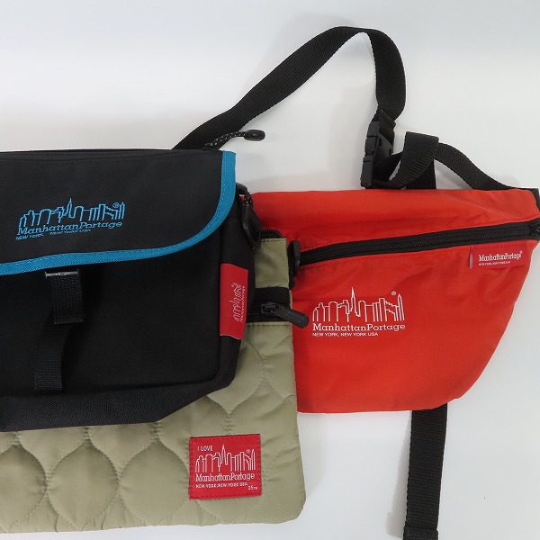 実際に弊社で買取させて頂いたManhattan Portage/マンハッタンポーテージ キルティングサコッシュ/ボディバッグ/ポーチ 3点セットの画像 6枚目