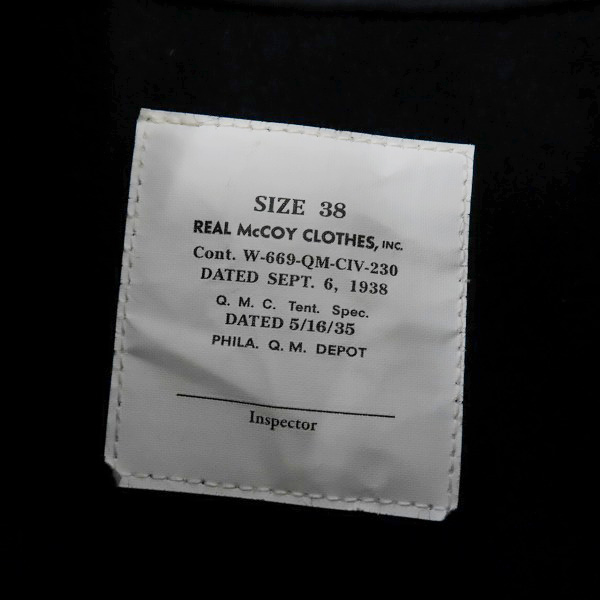 実際に弊社で買取させて頂いたTHE REAL McCOY'S/リアルマッコイズ US.ARMY MACKINAW/マッキノージャケット/38の画像 2枚目