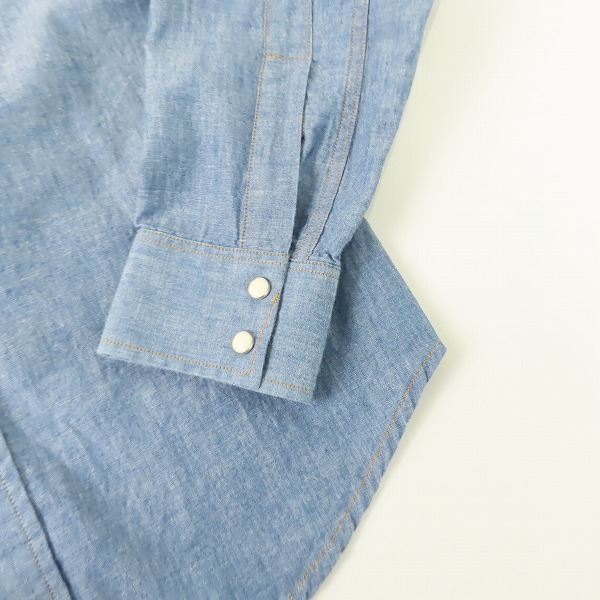 実際に弊社で買取させて頂いたSAINT LAURENT PARIS/サンローランパリ デニム ウエスタンシャツ 345770 YM14V/XSの画像 6枚目