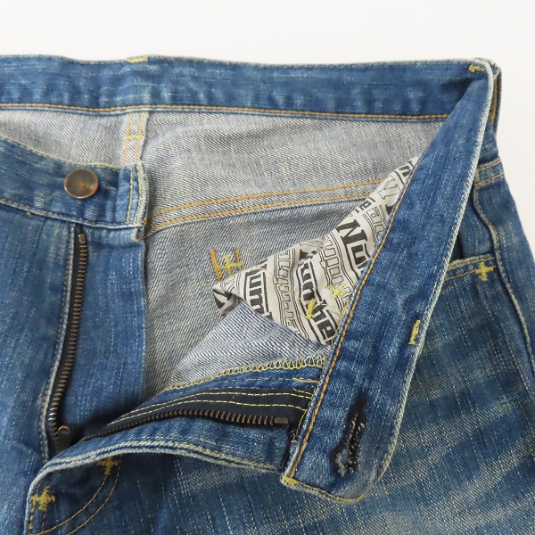 実際に弊社で買取させて頂いたNUMBER(N)INE/ナンバーナイン デニムパンツ 03AW ベロアパッチワーク ダメージ加工 カート期 名作 size3の画像 2枚目