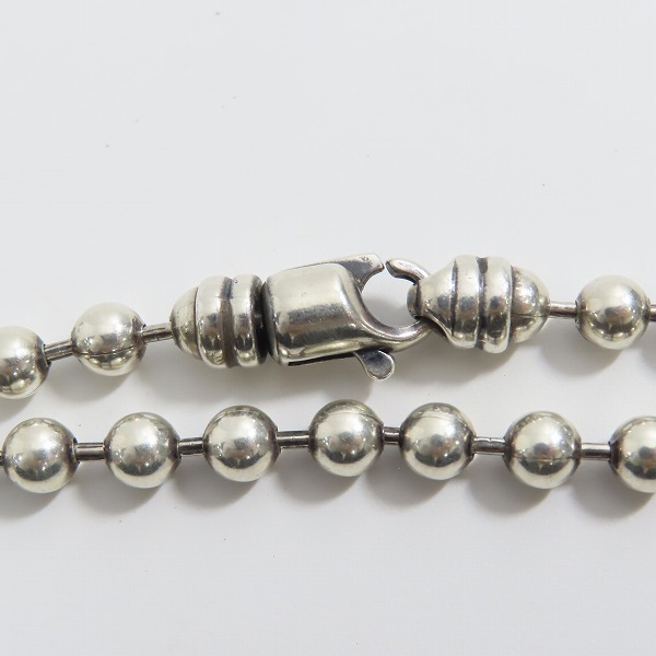 実際に弊社で買取させて頂いたBILL WALL LEATHER/BWL/ビルウォールレザー リングチャーム付き ラージボールチェーン ネックレスの画像 4枚目