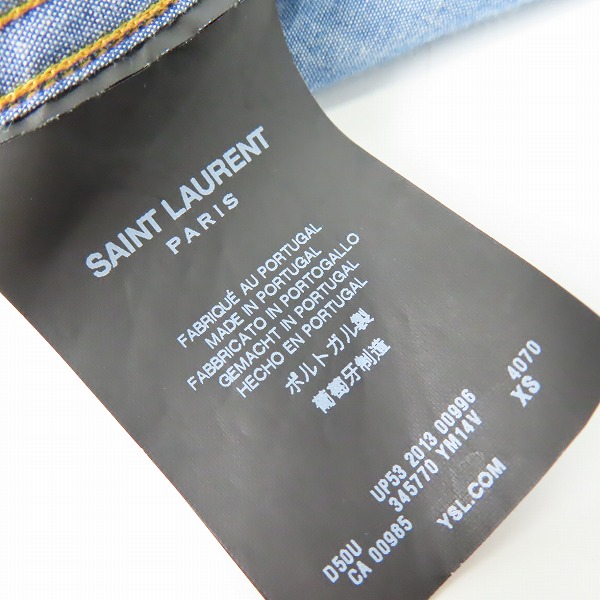 実際に弊社で買取させて頂いたSAINT LAURENT PARIS/サンローランパリ デニム ウエスタンシャツ 345770 YM14V/XSの画像 3枚目