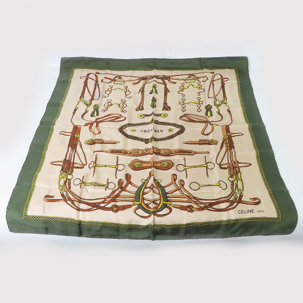 実際に弊社で買取させて頂いたCELINE/セリーヌ SELLERIE 総柄 スカーフ/ストール の画像 4枚目