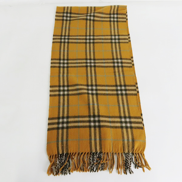 実際に弊社で買取させて頂いたBurberrys/バーバリーズ チェック柄 カシミヤ ウールマフラーの画像 4枚目