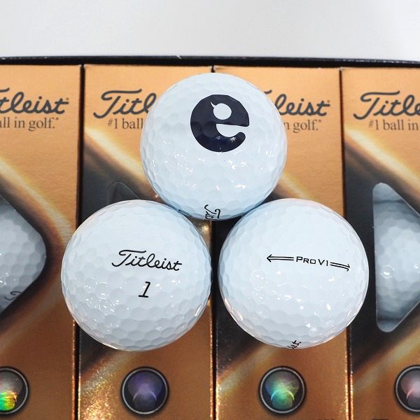 実際に弊社で買取させて頂いた【未使用/オウンネーム】Titleist/タイトリスト PRO V1 ゴルフボール ホワイト 3ダースの画像 1枚目