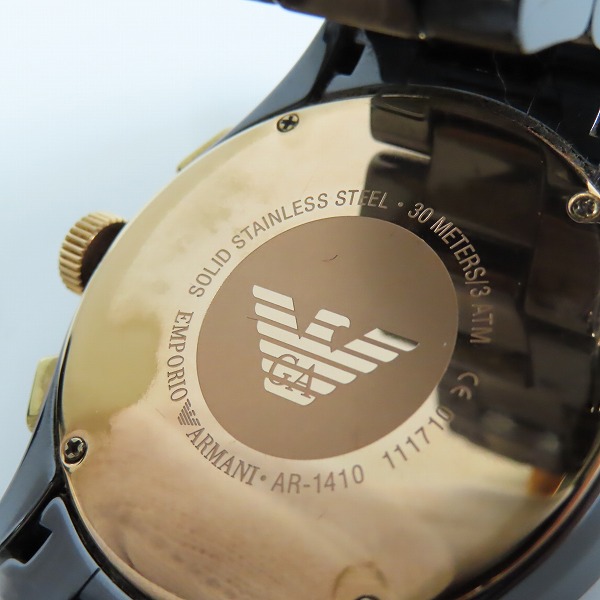 実際に弊社で買取させて頂いたEMPORIO ARMANI/エンポリオアルマーニ CERAMICA/セラミカ クロノグラフ  AR-1410 【動作未確認】の画像 4枚目