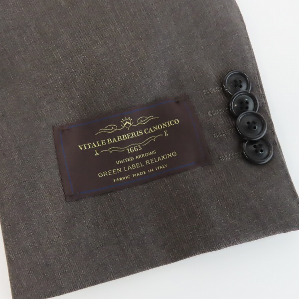 実際に弊社で買取させて頂いた【未使用】green label relaxing/グリーンレーベルリラクシング UNITED ARROWS テーラードジャケット 46の画像 7枚目
