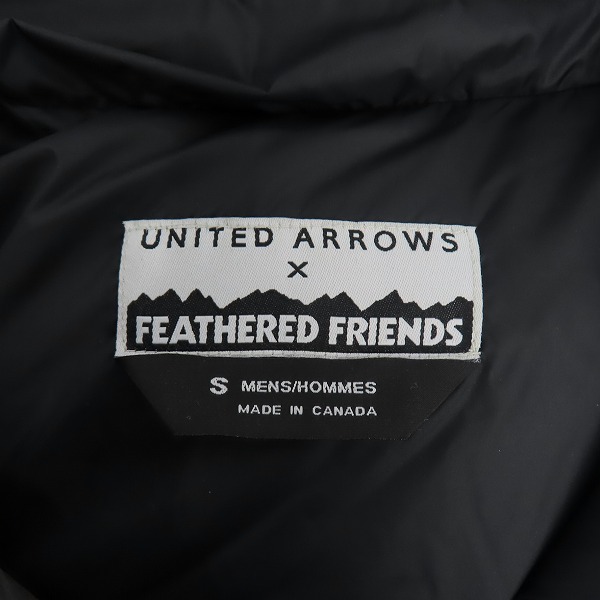 実際に弊社で買取させて頂いたUNITED ARROWS×FEATHERED FRIENDS/ユナイテッドアローズ×フェザードフレンズ ダウンベスト グレー Sの画像 2枚目