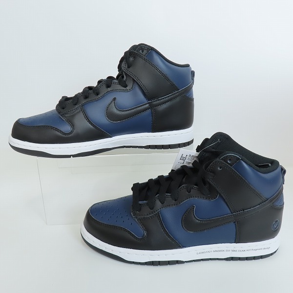 実際に弊社で買取させて頂いた【未使用】NIKE×FRAGMENT DESIGN/ナイキ×フラグメントデザイン DUNK HI/ダンク ハイ ミッドナイトネイビー DJ0383-400/26の画像 3枚目