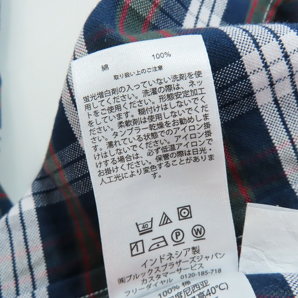 実際に弊社で買取させて頂いたBrooks Brothers/ブルックス ブラザーズ Red Fleece チェック柄長袖シャツ Mの画像 3枚目