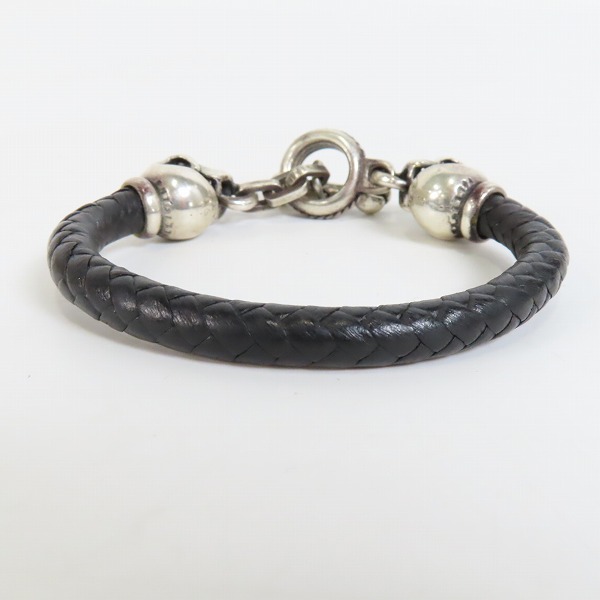 実際に弊社で買取させて頂いた【ギャラ付き】Leathers and Treasures/レザーズアンドトレジャーズ スカル レザーブレスレットの画像 1枚目