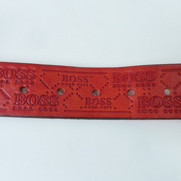 実際に弊社で買取させて頂いたHUGO BOSS/ヒューゴボス カウレザー ロゴ型押し ベルトの画像 5枚目