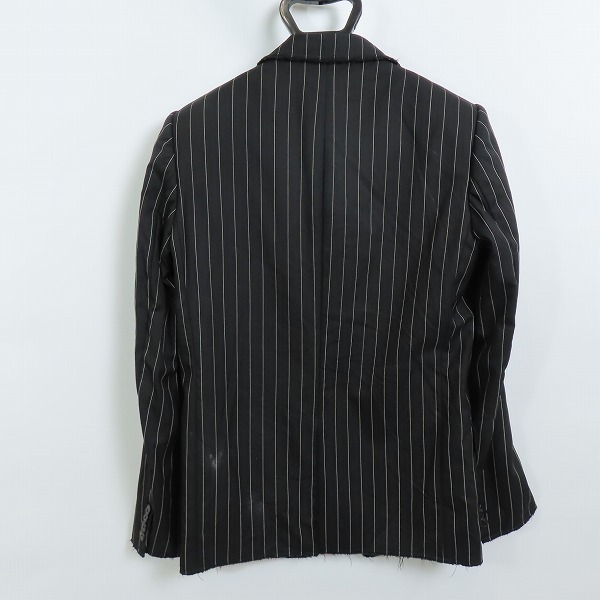 実際に弊社で買取させて頂いたNUMBER(N)INE/ナンバーナイン 06SS ストライプテーラードジャケット カットオフ ダメージ加工 size2の画像 1枚目