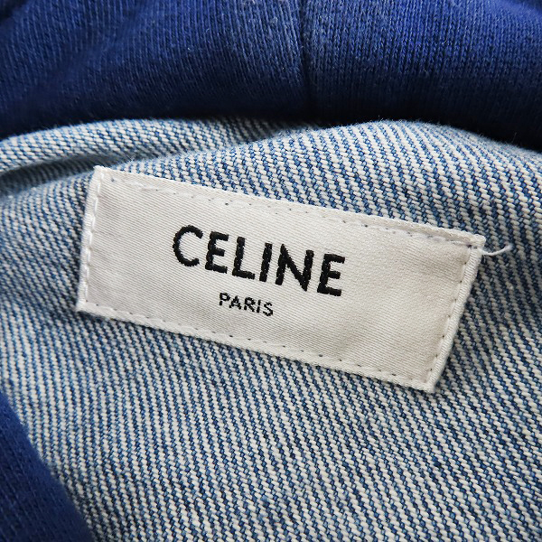 実際に弊社で買取させて頂いた【JPタグ】CELINE/セリーヌ ロゴプリント フード付き デニム トラッカー ジャケット/XSの画像 2枚目
