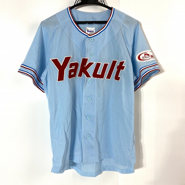 実際に弊社で買取させて頂いたmizuno/ミズノ社製 東京ヤクルトスワローズ アトム刺繡 ユニフォーム SFの画像 0枚目