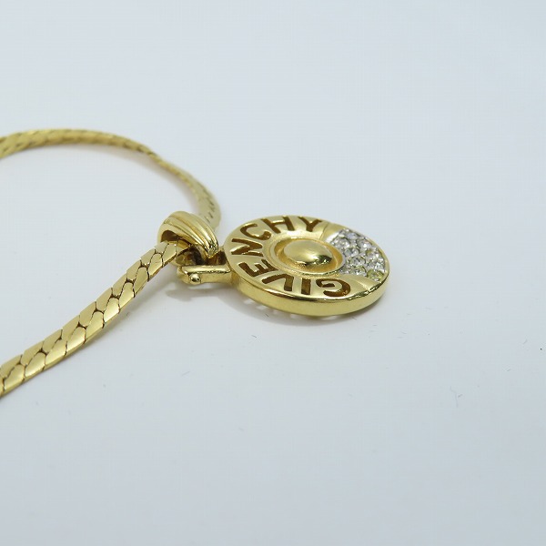 実際に弊社で買取させて頂いたGIVENCHY/ジバンシィ ロゴ ラインストーン ネックレス ゴールドの画像 3枚目