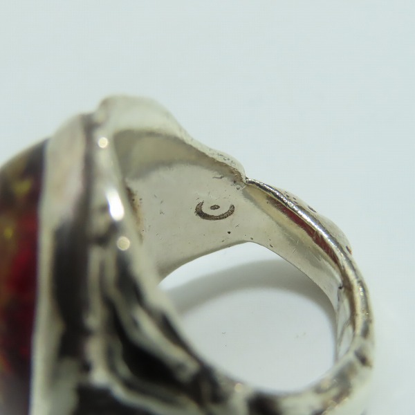 実際に弊社で買取させて頂いたALEX STREETER/アレックスストリーター エンジェルハートリング クラックレッド 9.5号の画像 6枚目