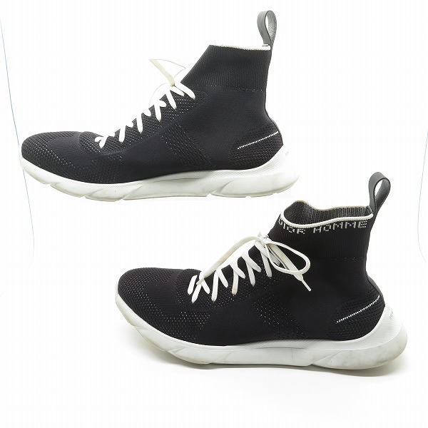 実際に弊社で買取させて頂いたDior Homme/ディオールオム 18AW レースアップソックススニーカー 18HLS/43の画像 3枚目