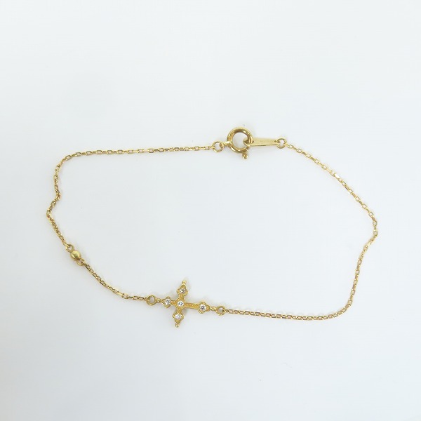 実際に弊社で買取させて頂いた【ギャラ付き】Loree Rodkin/ローリーロドキン クロスwダイヤモンド 18Kイエローゴールド ブレスレットの画像 5枚目