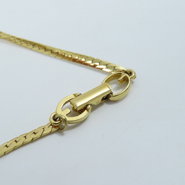 実際に弊社で買取させて頂いたGIVENCHY/ジバンシィ ロゴ ラインストーン ネックレス ゴールドの画像 5枚目