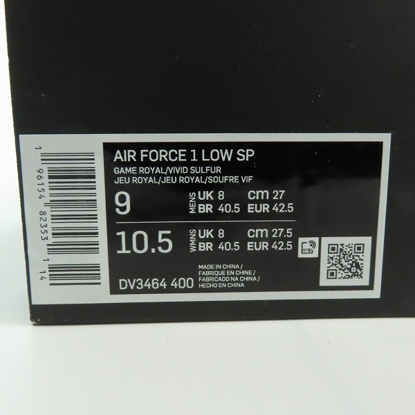 実際に弊社で買取させて頂いたNIKE×AMBUSH/ナイキ×アンブッシュ AIR FORCE 1 LOW SP/エアフォース 1 ロー DV3464-400/27の画像 9枚目
