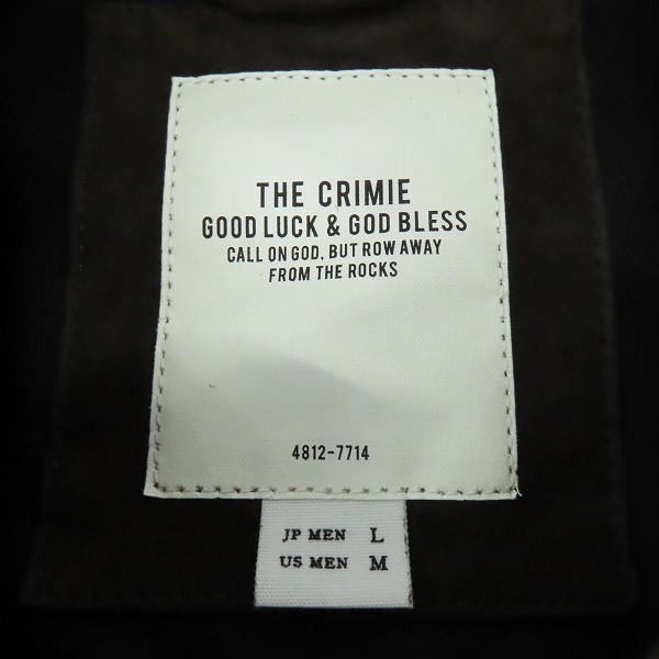 実際に弊社で買取させて頂いたTHE CRIMIE/ザ クライミー STRETCH SUEDE WESTERN JACKET/ストレッチ スエード レザージャケット/ラムレザー CR1-02B5-JK09/Lの画像 2枚目