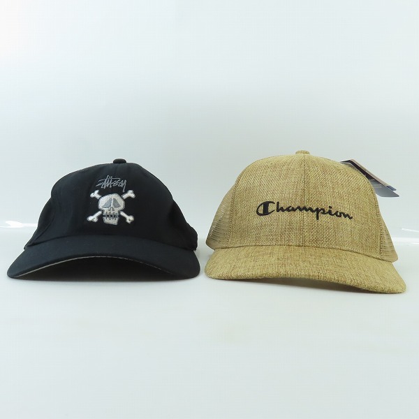 実際に弊社で買取させて頂いた【未使用含む】Champion/チャンピオン STUSSY/ステューシー キャップ 2点セットの画像 1枚目
