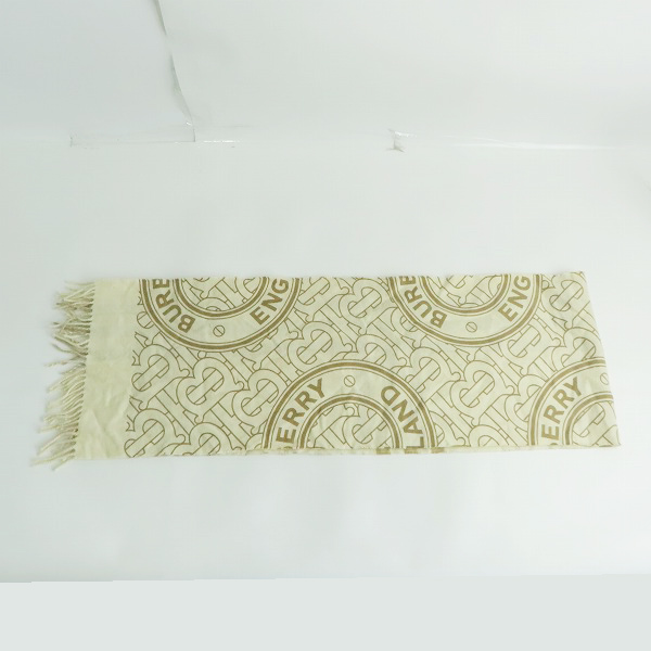 実際に弊社で買取させて頂いたBURBERRY/バーバリー TBロゴ フリンジ マフラー 8045451 の画像 2枚目