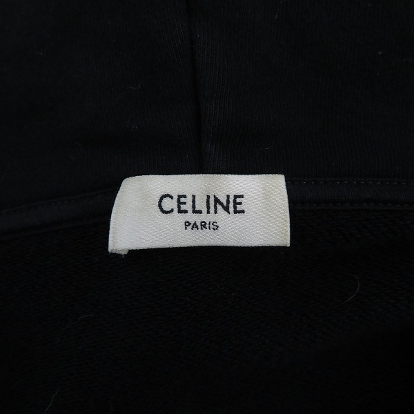 実際に弊社で買取させて頂いたCELINE/セリーヌ 21SS ルーズ ロゴフーディ ジップアップ スウェット パーカー ブラック 2Y497052H/XLの画像 2枚目