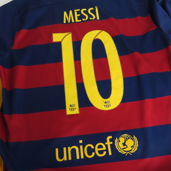 実際に弊社で買取させて頂いたNIKE/ナイキ FCバルセロナ 15/16シーズン レプリカユニフォーム #10 メッシ Lの画像 5枚目