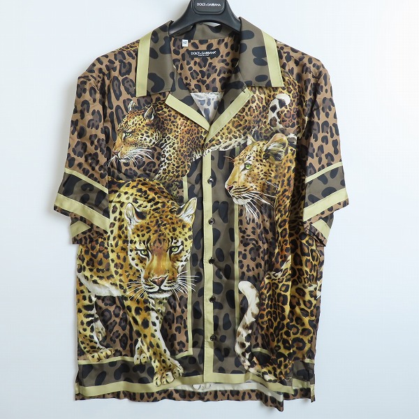 実際に弊社で買取させて頂いたDOLCE&GABBANA/ドルチェ&ガッバーナ Silk Leopard Print/豹プリント オープンカラー 半袖 シャツ/42